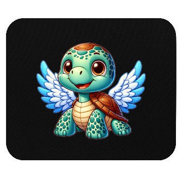 Discover Angel Turtle with Wings and Halo Mouse Pads