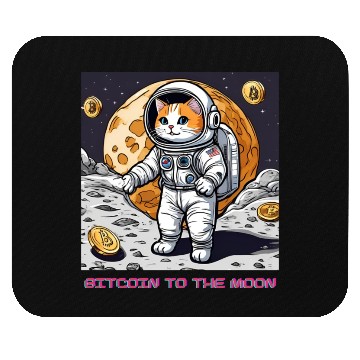 Discover Bitcoin to the moon cat Mouse Pads