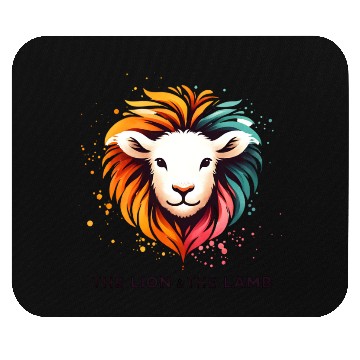 Discover The Lion And The Lamb Abstract Art Design Mouse Pads