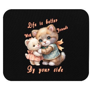Discover Life is better with friends by your side Mouse Pads