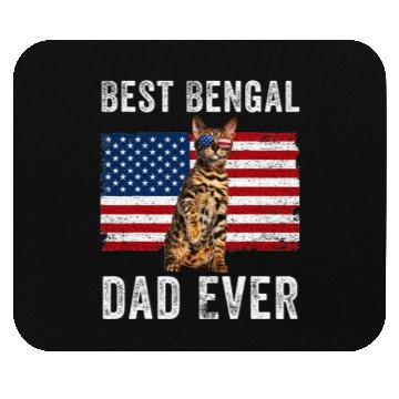 Discover Bengal Dad American Flag Bengal Cat Lover Owner Mouse Pads