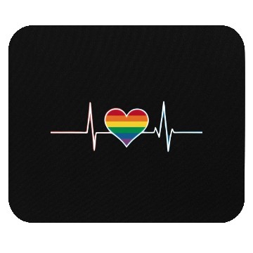 Discover Lovely LGBT Gay Pride Heartbeat Lesbian Gays Love Mouse Pads