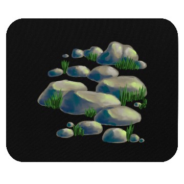 Discover Serene Stones: A Watercolor Landscape Mouse Pads
