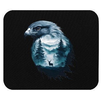 Discover Majestic Eagle And Serene Wilderness Scene Mouse Pads