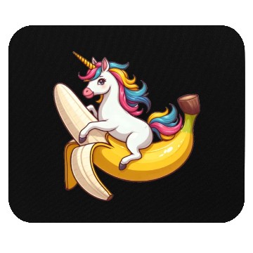Discover Unicorn on banana Mouse Pads