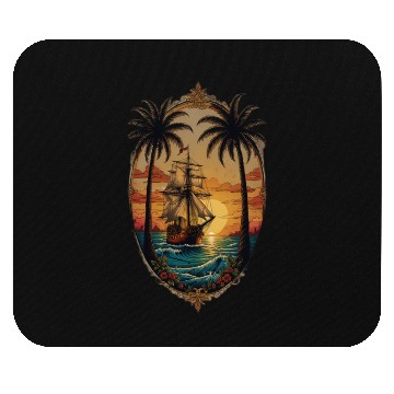 Discover Jerry & Ed Hardyy Inspired Tropical Tattoo Design Mouse Pads