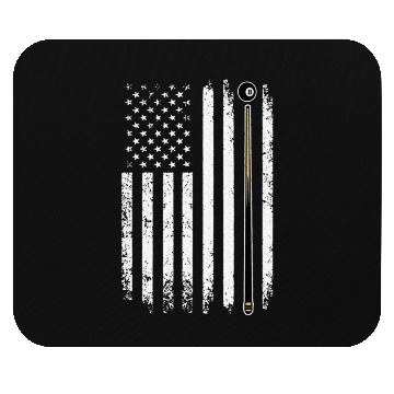 Discover Billiards Pool Player Table USA US American Flag Mouse Pads