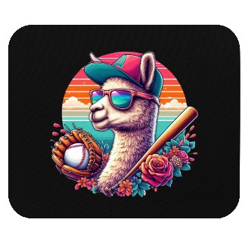 Discover Llama Baseball Llama Playing Baseball Llama lover Mouse Pads