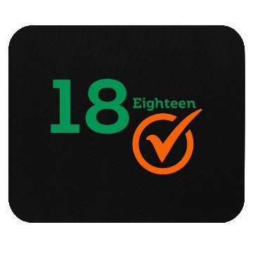 Discover The Number 18 Eighteen Typography Mouse Pads