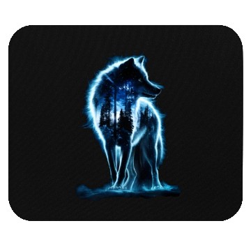 Discover Majestic Wolf Through The Mysterious Forest Mouse Pads