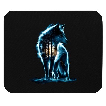Discover Majestic Wolf Through The Mysterious Forest Mouse Pads