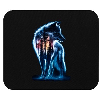 Discover Majestic Wolf Through The Mysterious Forest Mouse Pads