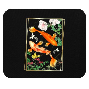 Discover Japanese Koi Carp Nishikigoi Fish Cherry Blosso Mouse Pads