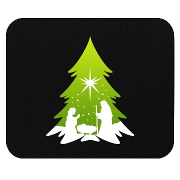 Discover Christmas Tree Nativity Scene Artist Mouse Pads