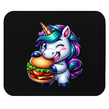 Discover Unicorn Hamburger Cheeseburger Mouse Pads