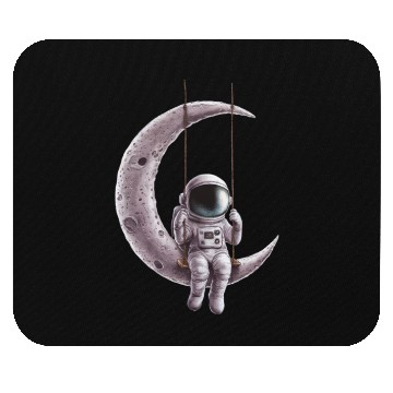 Discover Swinging Astronaut On The Crescent Moon Mouse Pads