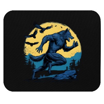 Discover Running Werewolf with Crows Mouse Pads