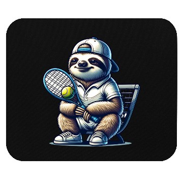 Discover Sloth Tennis Player Cool Court Design Mouse Pads