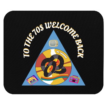 Discover 1970s Era Blue Retro Vintage Records Cassette Mouse Pads