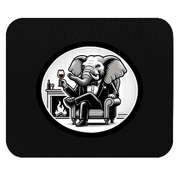 Discover Elegant Elephant Pachyderm in Suit Mouse Pads