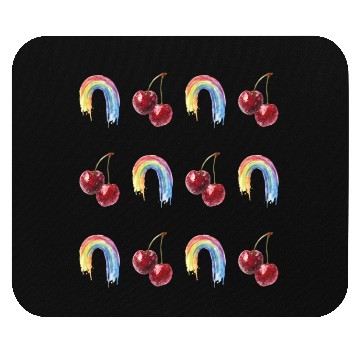 Discover Rainbow Cherries Grid Mouse Pads