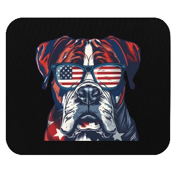 Discover Boxer dog. American memorial day Mouse Pads