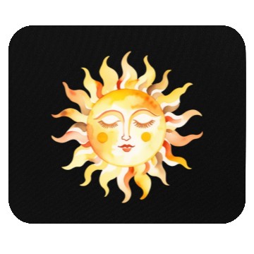 Discover Mystical Sun with a Face Mouse Pads