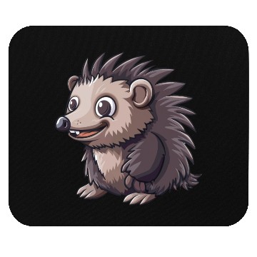 Discover Adorable Smiling Hedgehog Illustration Mouse Pads