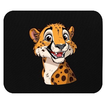 Discover Charming Smiling Cheetah Portrait Mouse Pads