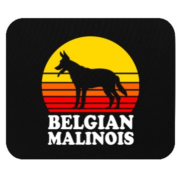Discover Retro Sunset Dog Silhouette Belgian Malinois Dog Mouse Pads