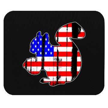 Discover USA American Flag Squirrel Chipmunks Animal Lover Mouse Pads