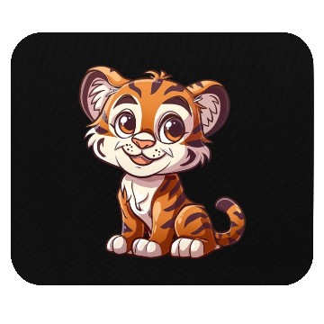 Discover Adorable Tiger Cub with a Heartwarming Smile Mouse Pads