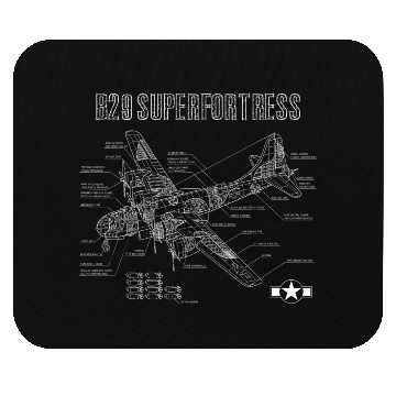 Discover World War 2 Aircraft Blueprint WWII B29 Mouse Pads