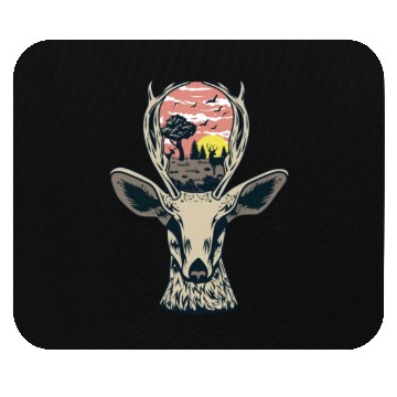 Discover deer forest Mouse Pads