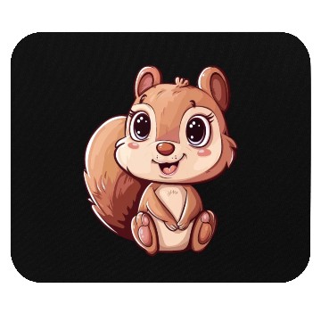 Discover Adorable Squirrel With Big Eyes Mouse Pads