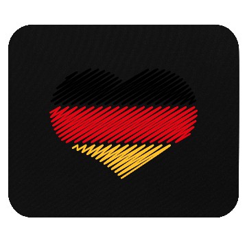 Discover Heart - Black Red Gold (Germany / Flag / Scribble) Mouse Pads