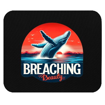 Discover Retro Whale Breaching Ocean Mouse Pads