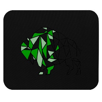 Discover Bright Green Geometric Bison Mouse Pads