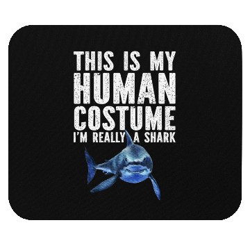 Discover Shark Lover, My Human Costume, Great White Shark Mouse Pads