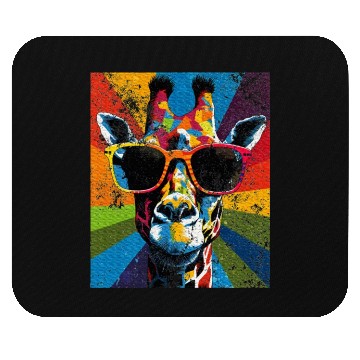 Discover Giraffe Sunglasses African Animal Lover Mouse Pads