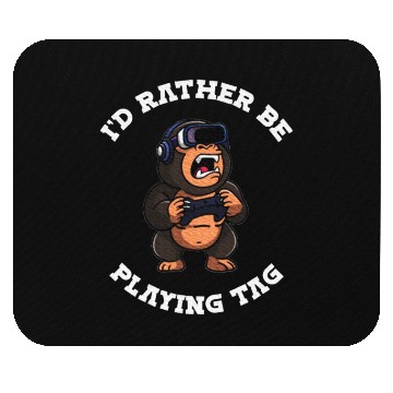 Discover Gorilla Monkey I'd Rather Be Playing VR Gorilla Mouse Pads