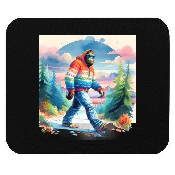 Discover Bฺigfoot Wilderness Wanderer: Retro Ramble Mouse Pads