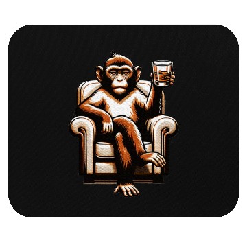 Discover Monkey Ape Drinking Whiskey Beer Animal Lover Mouse Pads