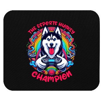 Discover Power Play Pup - The Esports Husky Champion Mouse Pads