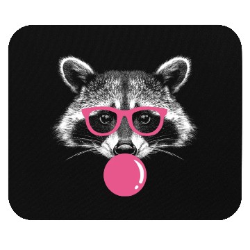 Discover Raccoon Blows Bubblegum - Cute Bubblegum Raccoon Mouse Pads