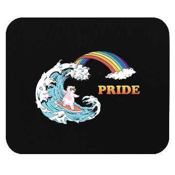 Discover Cat Surfing with Trans LGBT Colors in the Mouse Pads