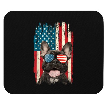 Discover French Bulldog US Flag Retro 4th of July Dog Lover Mouse Pads