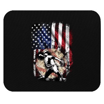 Discover Patriotic American Flag Baseball Pitcher Mouse Pads