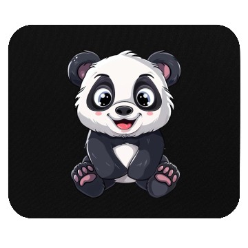 Discover Adorable Panda Cub Portrait Mouse Pads