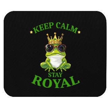 Discover Royal Frog With Crown And Sunglasses Mouse Pads